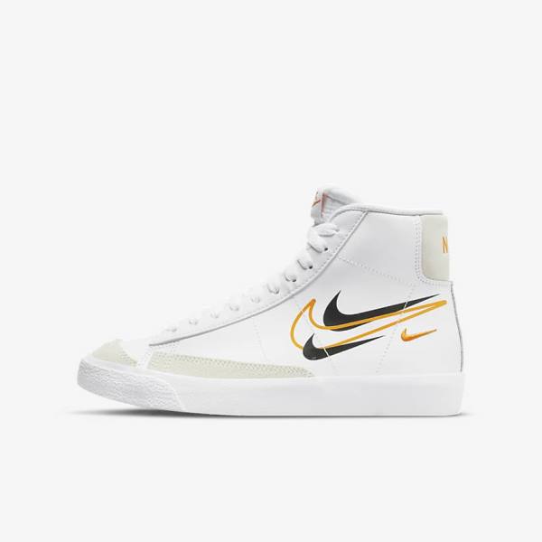 Nike Blazer Mid 77 Older Basketbalschoenen Kinderen Wit Zwart Wit | NK491LKG