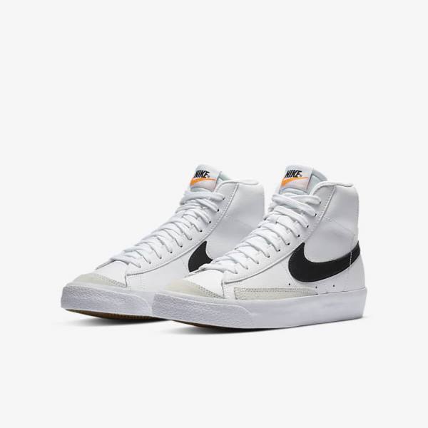 Nike Blazer Mid 77 Older Basketbalschoenen Kinderen Wit Oranje Zwart | NK750EPR