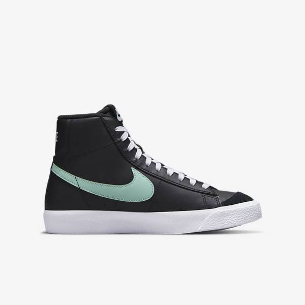 Nike Blazer Mid 77 Older Sneakers Kinderen Zwart Wit Mintgroen | NK204LNI