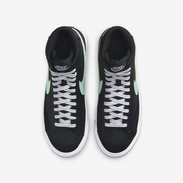 Nike Blazer Mid 77 Older Sneakers Kinderen Zwart Wit Mintgroen | NK204LNI