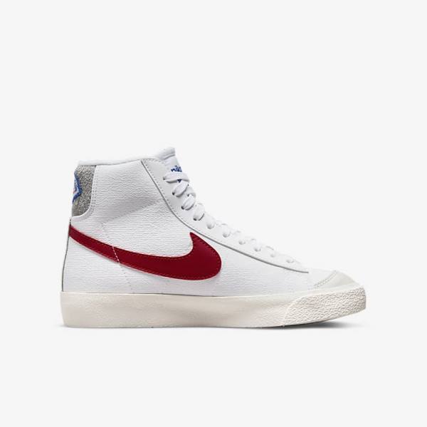 Nike Blazer Mid 77 Older Sneakers Kinderen Wit Lichtgrijs Rood | NK625KEN