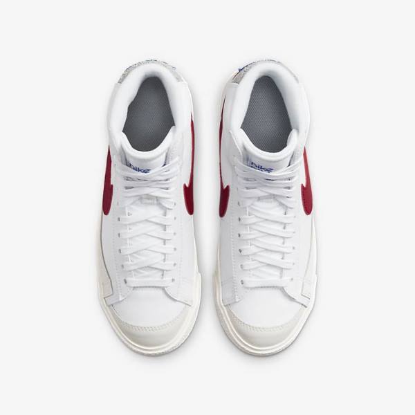 Nike Blazer Mid 77 Older Sneakers Kinderen Wit Lichtgrijs Rood | NK625KEN