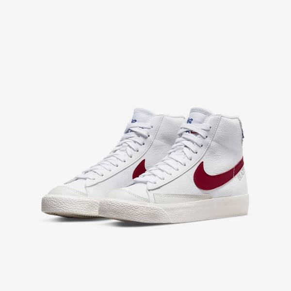 Nike Blazer Mid 77 Older Sneakers Kinderen Wit Lichtgrijs Rood | NK625KEN