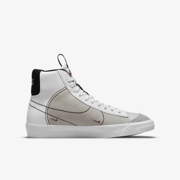 Nike Blazer Mid 77 SE Dance Older Sneakers Kinderen Wit Zwart Wit Bordeaux | NK563VZC