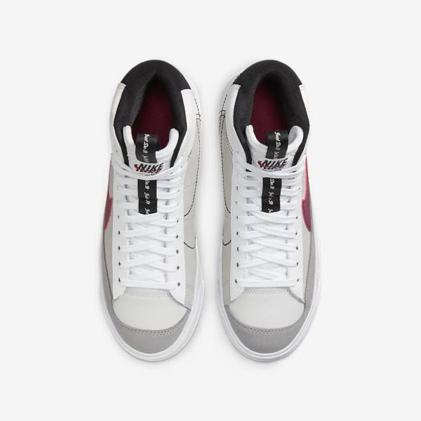 Nike Blazer Mid 77 SE Dance Older Sneakers Kinderen Wit Zwart Wit Bordeaux | NK563VZC