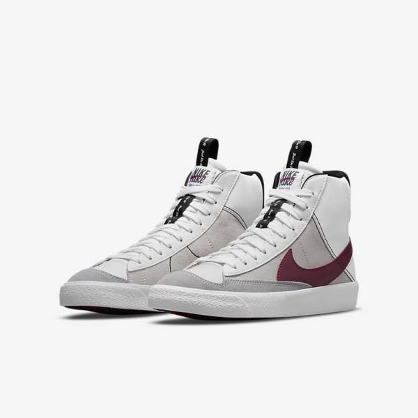 Nike Blazer Mid 77 SE Dance Older Sneakers Kinderen Wit Zwart Wit Bordeaux | NK563VZC