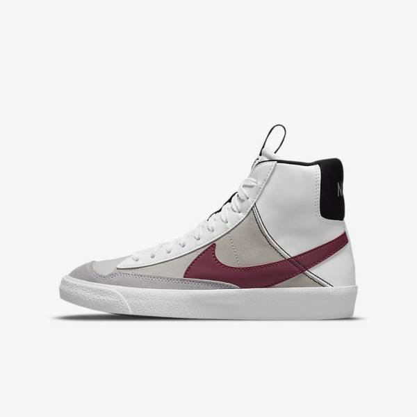 Nike Blazer Mid 77 SE Dance Older Sneakers Kinderen Wit Zwart Wit Bordeaux | NK563VZC