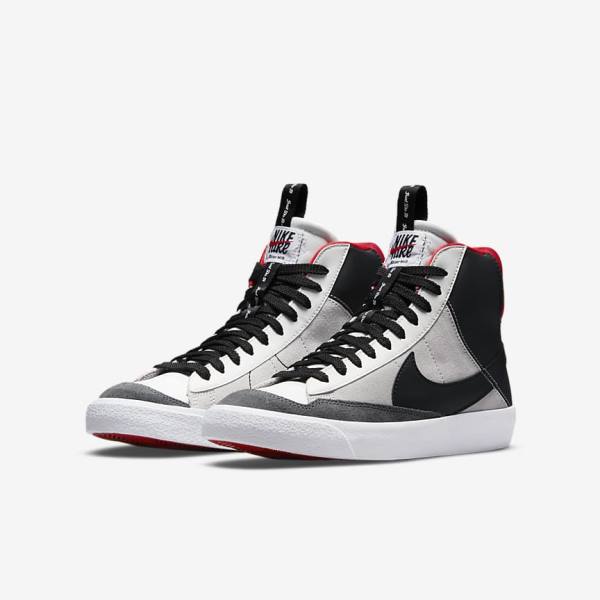 Nike Blazer Mid 77 SE Dance Older Sneakers Kinderen Wit Rood Lichtgrijs Zwart | NK723EWG