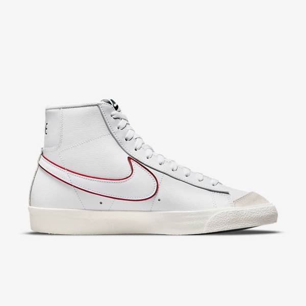 Nike Blazer Mid 77 Sneakers Heren Wit Groen Metal Zilver Rood | NK237VEX