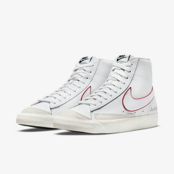 Nike Blazer Mid 77 Sneakers Heren Wit Groen Metal Zilver Rood | NK237VEX