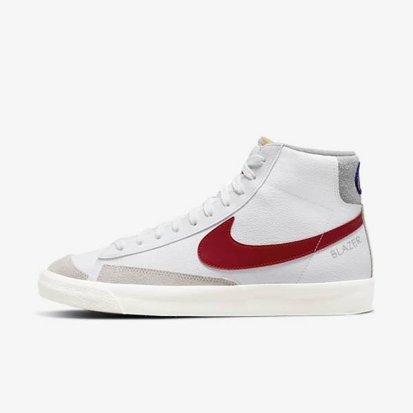 Nike Blazer Mid 77 Sneakers Heren Wit Lichtgrijs Rood | NK261AQP