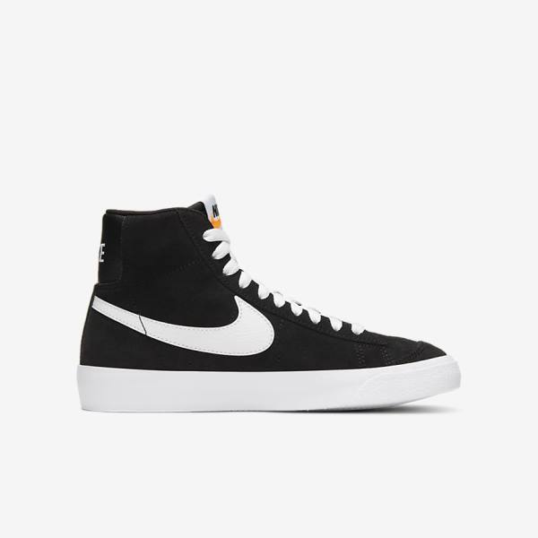 Nike Blazer Mid 77 Suede Older Sneakers Kinderen Zwart Oranje Wit | NK615XMO