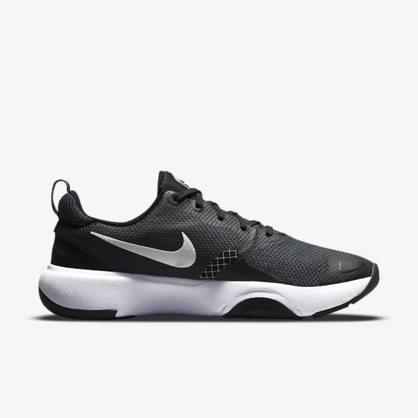 Nike City Rep TR Fitness Schoenen Dames Zwart Donkergrijs Wit | NK809XYM