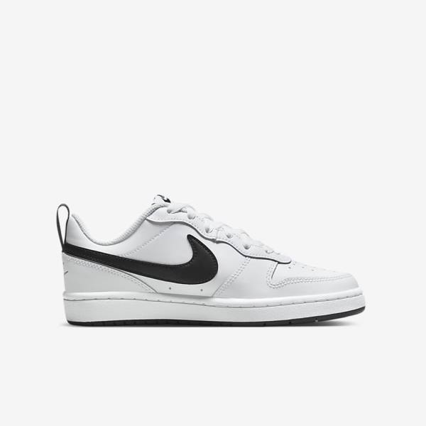 Nike Court Borough Low 2 Older Sneakers Kinderen Wit Zwart | NK563SBY