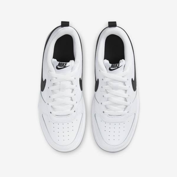 Nike Court Borough Low 2 Older Sneakers Kinderen Wit Zwart | NK563SBY