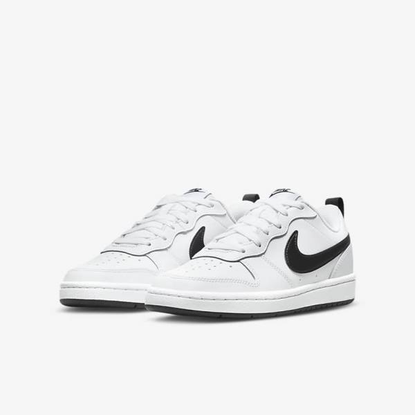 Nike Court Borough Low 2 Older Sneakers Kinderen Wit Zwart | NK563SBY