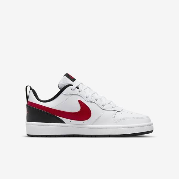 Nike Court Borough Low 2 Older Sneakers Kinderen Wit Zwart Rood | NK796XYG