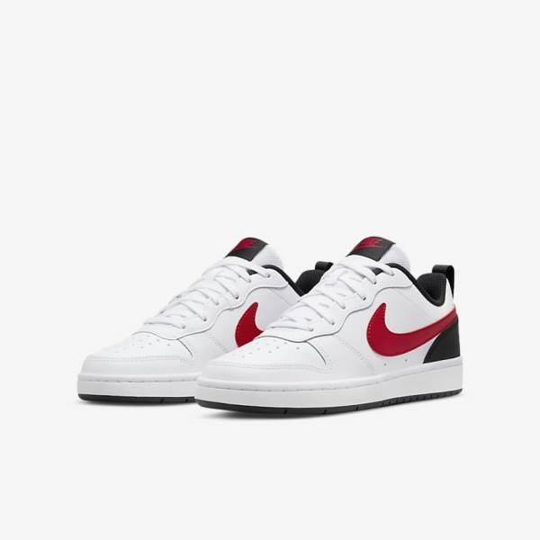 Nike Court Borough Low 2 Older Sneakers Kinderen Wit Zwart Rood | NK796XYG