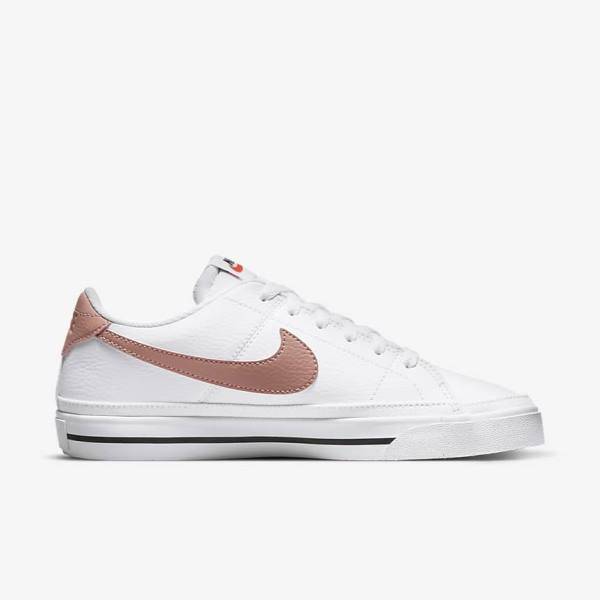 Nike Court Legacy Next Nature Sneakers Dames Wit Oranje Zwart Roze | NK641HDM