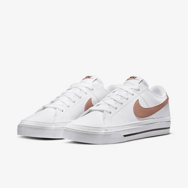 Nike Court Legacy Next Nature Sneakers Dames Wit Oranje Zwart Roze | NK641HDM