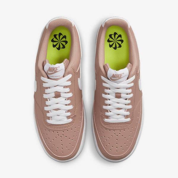 Nike Court Vision Low Next Nature Sneakers Dames Roze Zwart Wit | NK756TRD