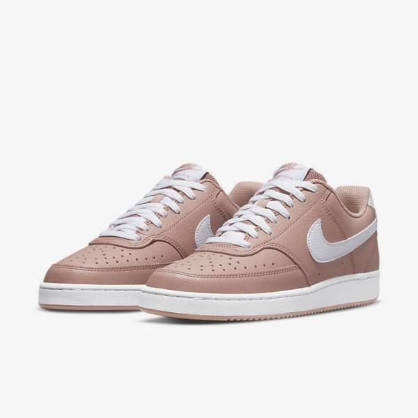 Nike Court Vision Low Next Nature Sneakers Dames Roze Zwart Wit | NK756TRD