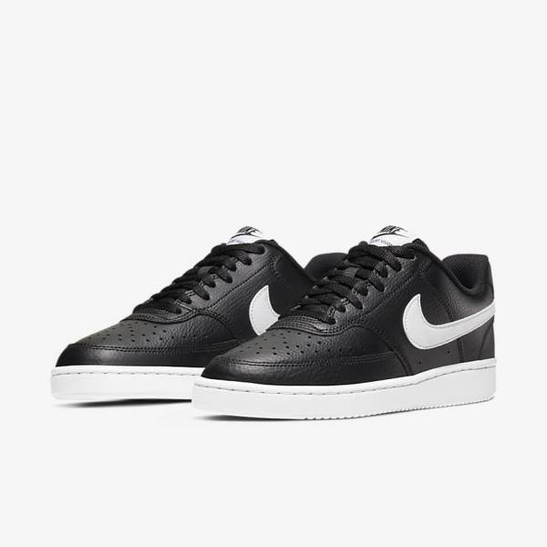 Nike Court Vision Low Sneakers Dames Zwart Wit | NK819HIC