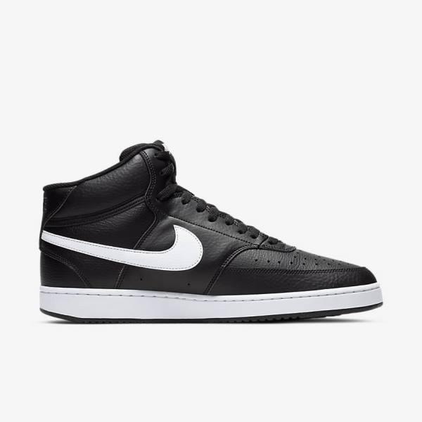 Nike Court Vision Mid Sneakers Heren Zwart Wit | NK295VEO