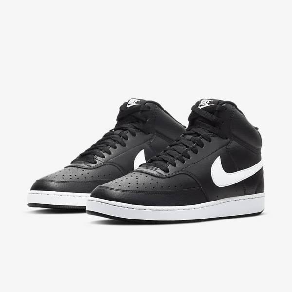 Nike Court Vision Mid Sneakers Heren Zwart Wit | NK295VEO