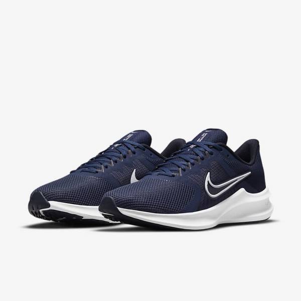 Nike Downshifter 11 Weg Hardloopschoenen Heren Donkerblauw Donkerobsidian Wit | NK024TYQ