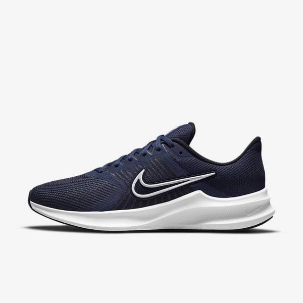 Nike Downshifter 11 Weg Hardloopschoenen Heren Donkerblauw Donkerobsidian Wit | NK024TYQ