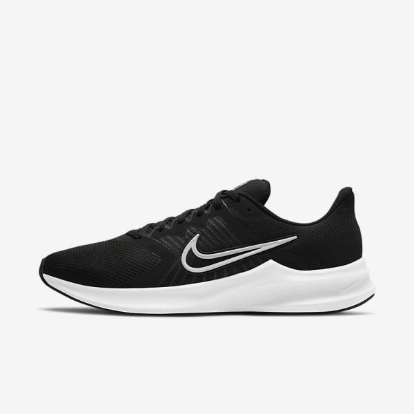 Nike Downshifter 11 Weg Hardloopschoenen Heren Zwart Donkergrijs Wit | NK658EOW