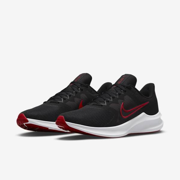 Nike Downshifter 11 Weg Hardloopschoenen Heren Zwart Wit Donkergrijs Rood | NK698OHE