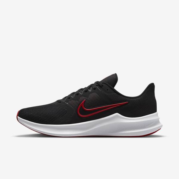 Nike Downshifter 11 Weg Hardloopschoenen Heren Zwart Wit Donkergrijs Rood | NK698OHE