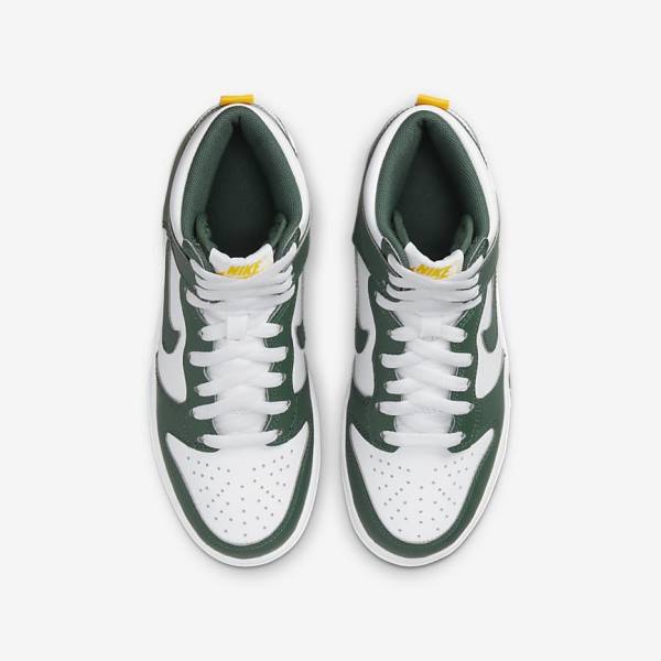 Nike Dunk High Older Sneakers Kinderen Groen Goud Wit | NK951ARZ