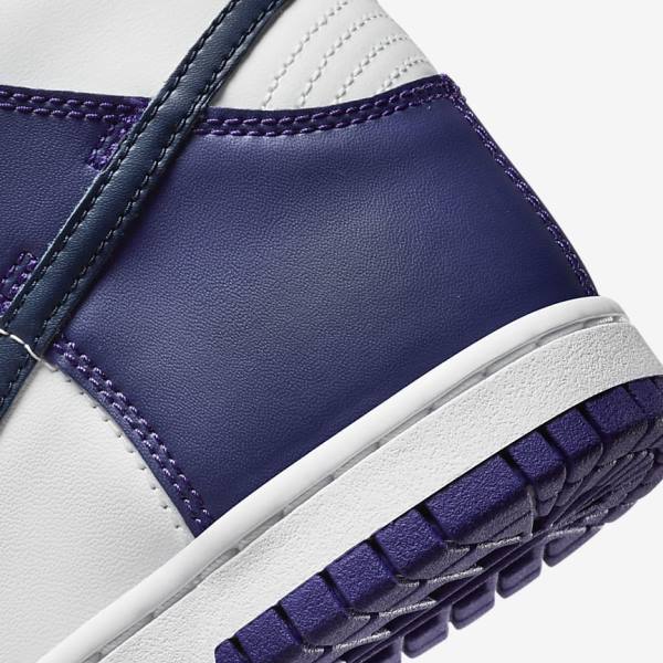 Nike Dunk High Older Sneakers Kinderen Wit Paars Donkerblauw | NK458UVZ