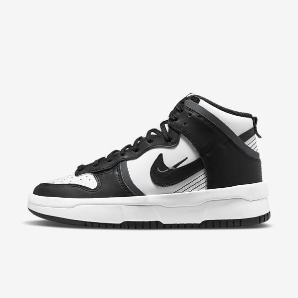 Nike Dunk High Up Sneakers Dames Wit Donkergrijs Zwart | NK802SWY