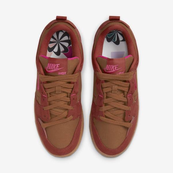 Nike Dunk Low Disrupt 2 Sneakers Dames Bruin Oranje Rood Roze | NK480IQO