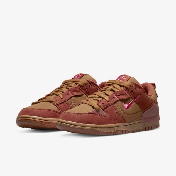 Nike Dunk Low Disrupt 2 Sneakers Dames Bruin Oranje Rood Roze | NK480IQO