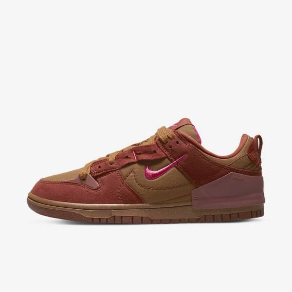 Nike Dunk Low Disrupt 2 Sneakers Dames Bruin Oranje Rood Roze | NK480IQO