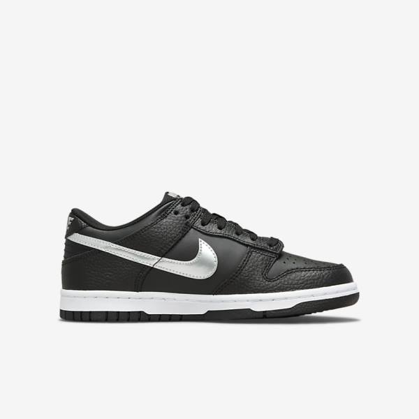 Nike Dunk Low Older Sneakers Kinderen Zwart Grijs Wit | NK810LVA