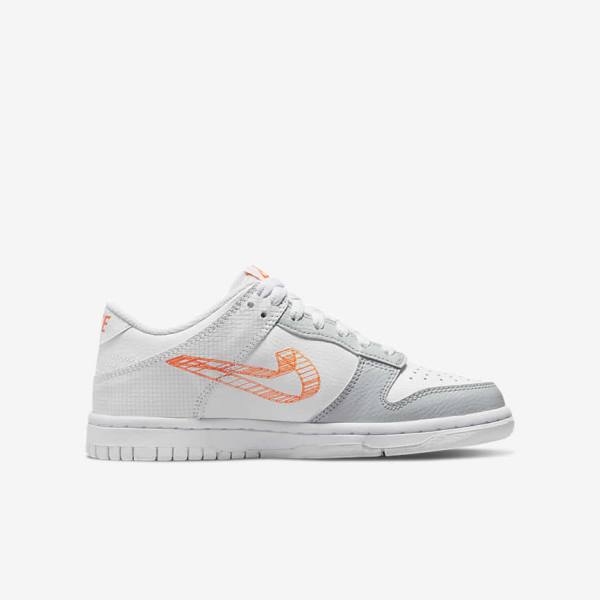 Nike Dunk Low SE Older Sneakers Kinderen Wit Platina Oranje | NK032JSL