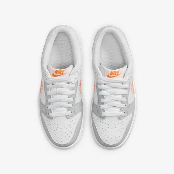 Nike Dunk Low SE Older Sneakers Kinderen Wit Platina Oranje | NK032JSL