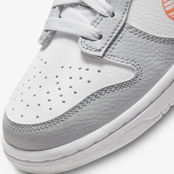 Nike Dunk Low SE Older Sneakers Kinderen Wit Platina Oranje | NK032JSL