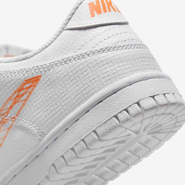 Nike Dunk Low SE Older Sneakers Kinderen Wit Platina Oranje | NK032JSL