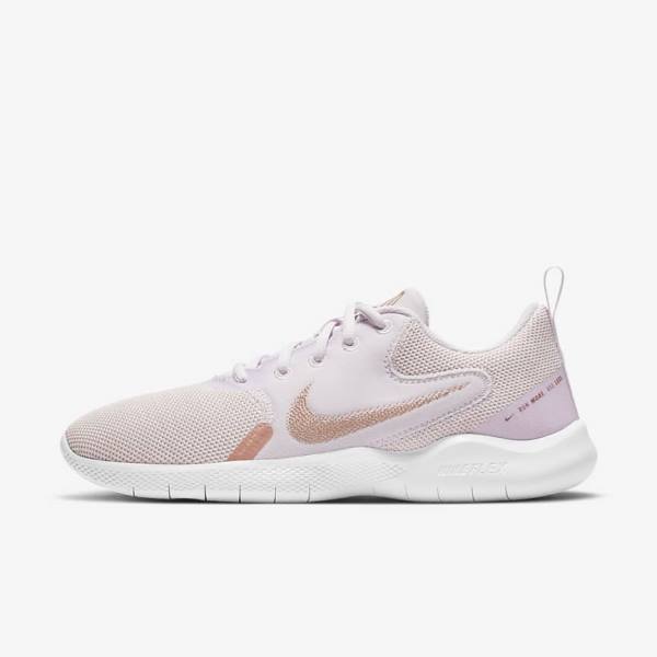 Nike Flex Experience Run 10 Weg Hardloopschoenen Dames Lichtpaars Wit Metal Rood Bruin | NK582HWA