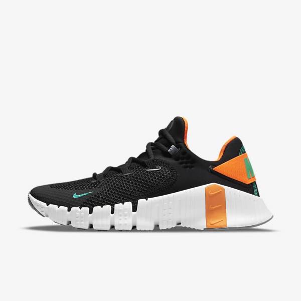 Nike Free Metcon 4 Fitness Schoenen Dames Zwart Oranje Wit Turquoise | NK456AVE