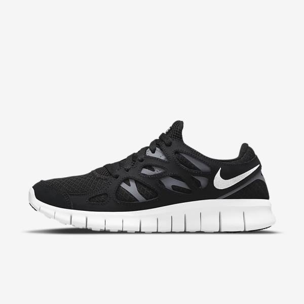 Nike Free Run 2 Sneakers Dames Zwart Donkergrijs Wit | NK597WPC