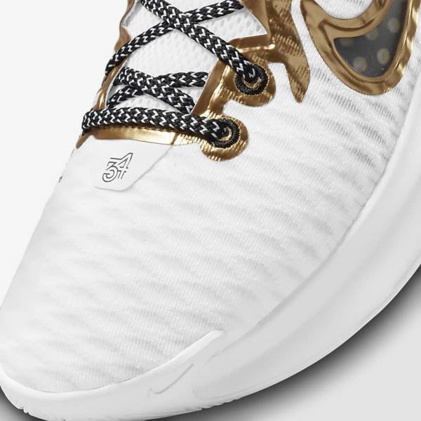 Nike Giannis Immortality Basketbalschoenen Heren Wit Zwart Metal Goud | NK072MEY