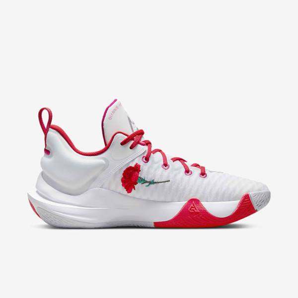 Nike Giannis Immortality Basketbalschoenen Heren Wit Roze Platina Rood | NK876QLS